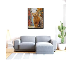 Shegzhuc deimantinė tapyba „katė alėjoje“, 30 x 40 cm, tapyba pagal skaičius, katė, chrizantema, deimantinė tapyba, gyvūnai, mozaika, deimantinė tapyba, menas, siuvinėjimas kryželiu, paveikslai, dovana, sienų dekoracija