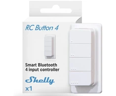 Shelly Blu Rc Button 4, nuotolinio valdymo pultas su bluetooth ryšiu ir magnetiniu laikikliu, scenos aktyvavimas, lengvas valdymas, kelių paspaudimų veiksmo paleidiklis, beacon režimas, alexa ir google, reikalingas bluetooth gateway
