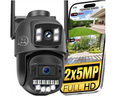 Shelly Heelly Ip wifi dviguba pasukama kamera 2x5mp zoom fhd su judesio aptikimu