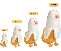 Shownicer pliušinis žaislas bananinė antis, kawaii antis, minkštas žaislas bananas, pliušinė pagalvėlė, minkštas žaislas, dekoratyvinė pagalvėlė, dovana vaikams, mergaitėms, berniukams, 30 cm