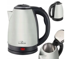 Sidabrinis elektrinis virdulys metalinis belaidis 1,8 l 1800 w didelis plieno
