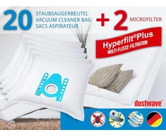 Siemens 20 dustwave dulkių siurblių maišeliai, skirti Vs06a111, Vs06b1110, Vsz31455, Vsq5x1230, Vsz7330, Vsq8sen72c, Vs52, Z3.0, Z4.0, Q4.0, Q5.0, Q8.0, Vbbs625, Vs 06 G241 G20, Vbbs625v00
