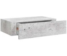 Sieninė lentyna su stalčiumi, betono pilka, 40x23,5x10cm, MDF