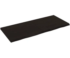 Sieninė lentyna, tamsiai ruda, 140x60x(2-4) cm, ąžuolo masyvas