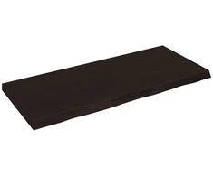 Sieninė lentyna, tamsiai ruda, 140x60x(2-6) cm, ąžuolo masyvas