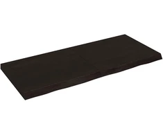 Sieninė lentyna, tamsiai ruda, 140x60x(2-6) cm, ąžuolo masyvas