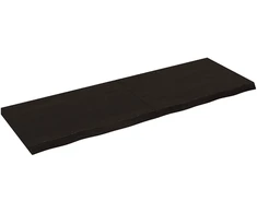 Sieninė lentyna, tamsiai ruda, 180x60x(2-6) cm, ąžuolo masyvas