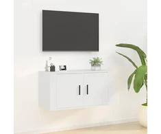 TV staliukas Sieninė televizoriaus spintelė, balta, 80x34,5x40cm