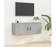 TV staliukas Sieninė televizoriaus spintelė, betono pilka, 100x34,5x40cm