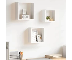 Sieninės lentynos, 3vnt., baltos spalvos, MDF, kubo formos