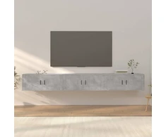 TV staliukas Sieninės TV spintelės, 3vnt., betono pilkos, 100x34,5x40cm