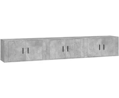 TV staliukas Sieninės TV spintelės, 3vnt., betono pilkos, 80x34,5x40cm