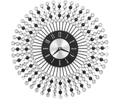 Sieninis laikrodis, juodos spalvos, 43 cm, metalas
