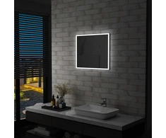 Sieninis vonios kambario veidrodis su LED, 60x50cm