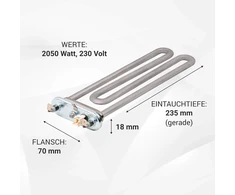 Šildymo elemento rezistoriaus šildymo pakaitalas whirlpool bauknecht 481225928823 su jutikliu 2050 w 230 v šildymo ritės vamzdžio radiatorius skalbimo mašinai