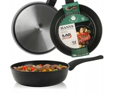 Silesia Emalia Hanys gili keptuvė 24 cm su nepridegančia non-stick danga, skirta indukcijai ir dujoms