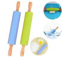 Silikoninis kočėlas su medine rankena, 40 cm