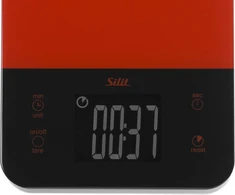Silit Skaitmeninės virtuvinės svarstyklės su taros funkcija iki 5kg, buitinės svarstyklės su jutikliniu ekranu, skaitmeninės virtuvinės svarstyklės, didelis svėrimo paviršius, trumpalaikė funkcija