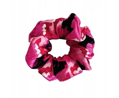 Šilkinė plaukų gumelė scrunchie su Disco raštu