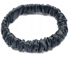 Šilkinė plona plaukų gumelė sx 1 cm pilka scrunchie Silklove