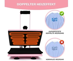 Spausdintuvas Šilumos presas 30x23 cm, 0-250°c, rožinis, su Lcd
