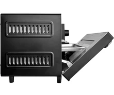 Silva Schneider Mb 1000, mini orkaitė 10 l, juoda, 650 vatų, temperatūros reguliavimas 100-230 °c, laikmatis su pabaigos signalu, kvarciniai kaitinimo elementai, dvigubo stiklo durelės, įskaitant kepimo skardą, groteles ir rankeną