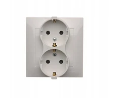 Simon 54 Dvigubas Schuko lizdas su užuolaidėlėmis 16a 250v baltas Dgsz2z/11