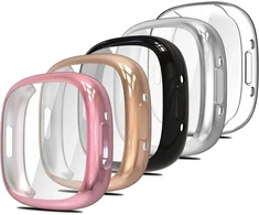 Simpeak 5 vnt. dėklai Fitbit Versa 4, lengvi Tpu apsauginiai dėklai