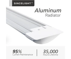 Sincelight 18 W Led šviestuvų juostos, 2 pėdų (60 cm) integruota lempa, lubų arba sieninis šviestuvas virtuvei, garažui, dirbtuvėms, vonios kambariui, sandėliui, biurui, parduotuvei, neutrali balta 4000k, 1 vnt.