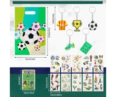 Sinmoe 50 futbolo vakarėlio dovanų rinkinys, įskaitant 10 futbolo vakarėlio maišelių, 10 futbolo raktų pakabukų, 10 futbolo labirinto žaislų, 10 magnetinių skirtukų, 10 tatuiruočių lipdukų berniukams ir mergaitėms
