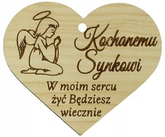 Širdelės formos pakabukas žvakei su virvele Graviruotas Mylimam Sūnui