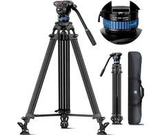 Sirui trikojis vaizdo kameros trikojis su skysčio galvute Am-25s, 190 cm profesionalus aliuminio trikojis vaizdo kameroms Dslr, maksimali apkrova 10 kg