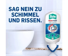Sista pilkas silikoninis hermetikas, nuo Ihh iki Ahh per kelias minutes, pelėsiams atsparus sanitarinis silikonas virtuvei ir voniai, lengvas siūlių atnaujinimas vienu žingsniu, 2 x 80 ml