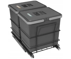 Šiukšlių rūšiavimo konteineris nuo 40 cm Silent close 2x15 30l