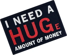 Siuvinėtas lopas "huge Amount of Money" su Velcro