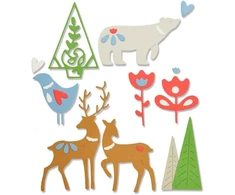 Sizzix 663413 Christmas Elements by Lisa Jones Cutting Dies, įvairiaspalvis, vienas dydis