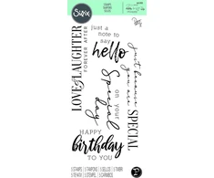 Sizzix 665408 skaidrūs antspaudai Sunnyside Sentiments #6, autorius Pete Hughes, įvairiaspalviai, vienas dydis