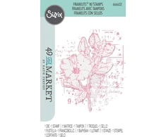 Sizzix Framelits Trafaretai ir Antspaudai, Flower Mix Cluster iš 49 and Market, Skaidrus/sidabrinis