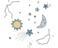 Sizzix Thinlits pjovimo formelės 12pk Night Light, Jennifer Ogborn, 666021 skyrius 4 2022, plokštelė, plastikas, pilka, vienas dydis