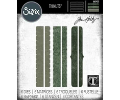 Sizzix Thinlits rinkinys, 6 vnt., dekoratyviniai apvadai, sukūrė Tim Holtz, 665435, įvairiaspalvis, vienas dydis