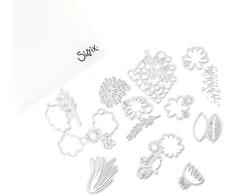 Sizzix Thinlits trafaretų rinkinys 15pk-funky Floral by Tim Holtz, metalas, įvairiaspalvis, 19.1 x 14.4 x 0.4 cm