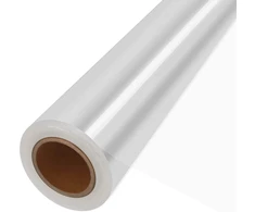 Skaidri dovanų plėvelė 80 cm x 30 m, 3 mil storio celofano rulonas