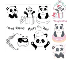 Skaidrūs "panda" antspaudai kortoms, dienoraščiams, rankdarbiams
