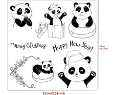 Skaidrūs "panda" antspaudai kortoms, dienoraščiams, rankdarbiams