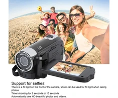 Skaitmeninis fotoaparatas, 2.7" Tft 16mp 16x priartinimas Hd vaizdo tinklaraščio kamera 1020mah vaizdo kamera pradedantiesiems ir vaikams (juodas)