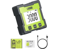 Skaitmeninis kampo ieškiklis, 0–360° matuoklis, įkraunamas magnetinis inklinometras su lcd ekranu, 4 matavimo vienetai, skirti dailidžių, statybos, mūro ir automobilių pramonei