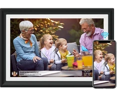 Skaitmeninis nuotraukų rėmelis su 32 gb, 10.1 colio wifi hd ips jutikliniu ekranu, nuotraukų ar vaizdo įrašų siuntimas per programėlę arba el. paštu, usb atmintinės / sd kortelės palaikymas atminties išplėtimui, automatinis pasukimas
