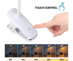 Skaitymo lemputė, 16 led spaustuko lempa, lova, knygų lempos, usb įkraunama spaustuko lemputė, 5 ryškumo lygiai, pritemdoma, 360° lanksti spaustuko lempa, akių apsauga, gintaro spalvos naktinė lempa, naktinė lempa