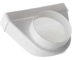 Skersmuo 125 mm - 220 x 55 mm nukreipimo detalė 90°, apvalus kvadratinis plokščias ortakis, ištraukimo ortakis, ventiliacijos vamzdis, vamzdžio/ortakio jungtis