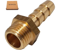 Skir'co (1 vnt.) žalvarinė jungtis su sriegiu, 1/4 colio x 8 mm, žarnos jungties adapteris, žarnos galo jungtis, bsp sriegis